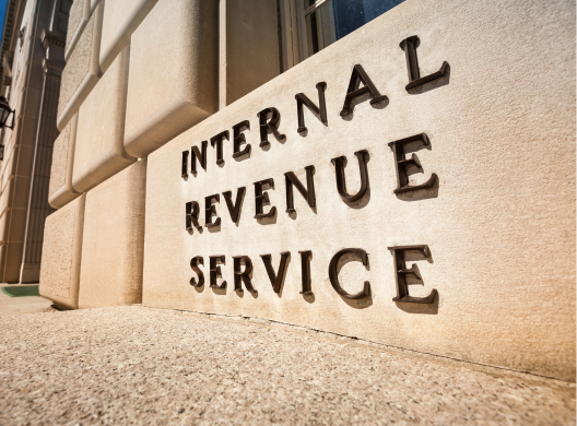 a photo of a building with a sign that says Internal Revenue Service