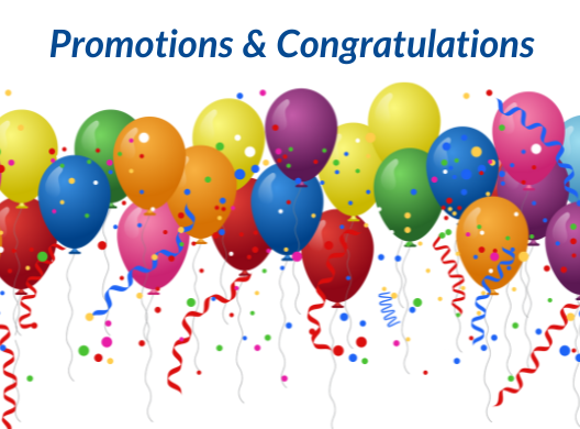 balloons with words promotions and congratulations