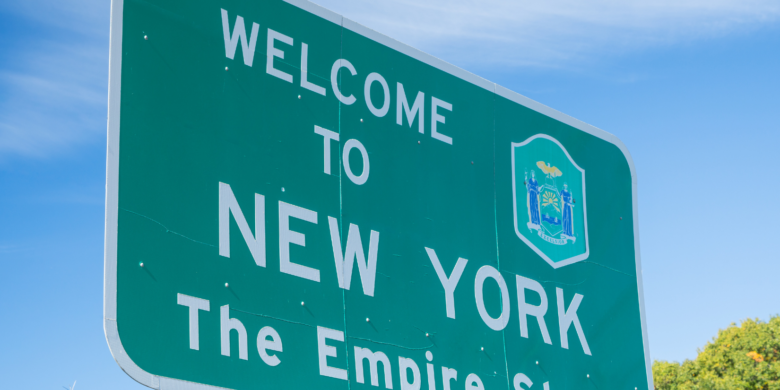 Welcome to New York road sign