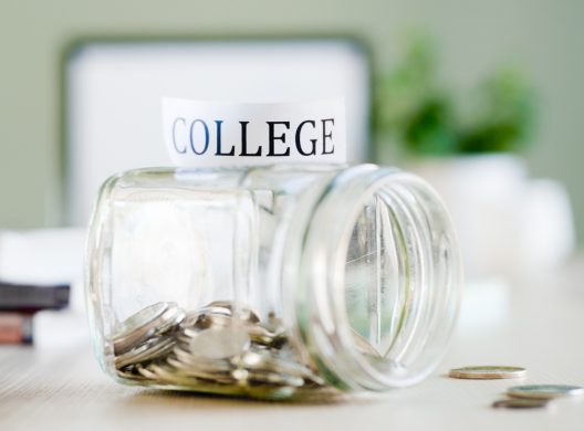 college jar of money savings