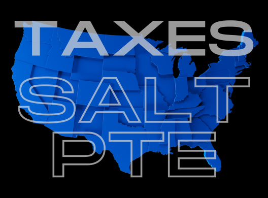 TAXES SALT PTE over map of United States