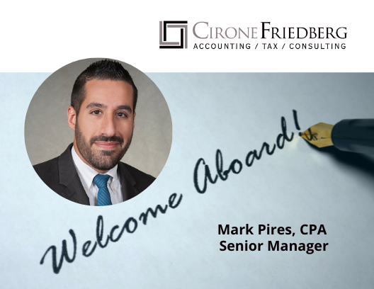Welcome Aboard Mark Pires CPA Senior Manager